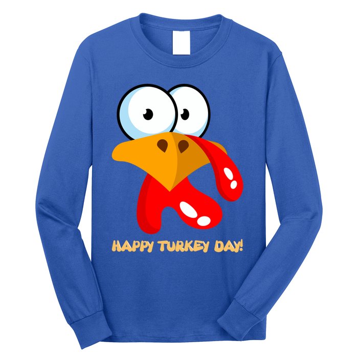 Funny Thanksgiving Happy Turkey Day Boy Girl Gift Long Sleeve Shirt