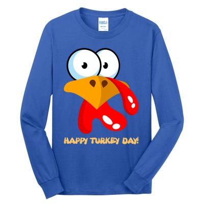 Funny Thanksgiving Happy Turkey Day Boy Girl Gift Tall Long Sleeve T-Shirt