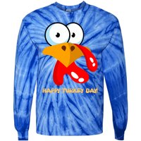 Funny Thanksgiving Happy Turkey Day Boy Girl Gift Tie-Dye Long Sleeve Shirt