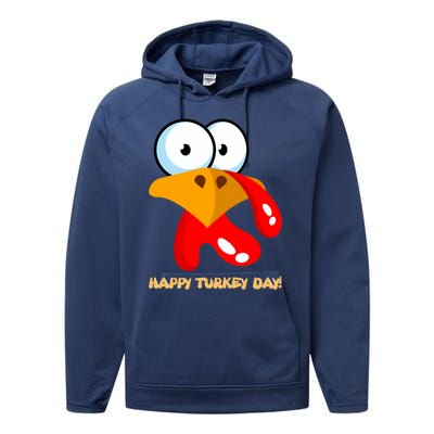 Funny Thanksgiving Happy Turkey Day Boy Girl Gift Performance Fleece Hoodie