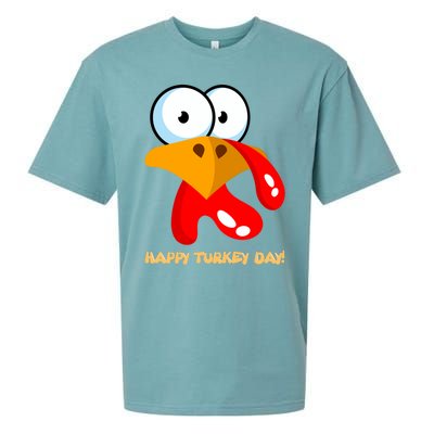 Funny Thanksgiving Happy Turkey Day Boy Girl Gift Sueded Cloud Jersey T-Shirt