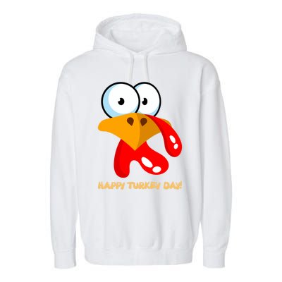 Funny Thanksgiving Happy Turkey Day Boy Girl Gift Garment-Dyed Fleece Hoodie