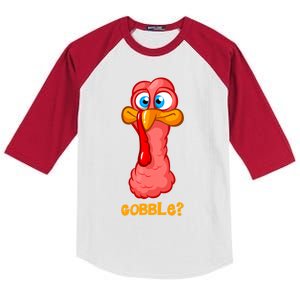 Funny Thanksgiving Happy Turkey Day Boy Girl Gift Kids Colorblock Raglan Jersey