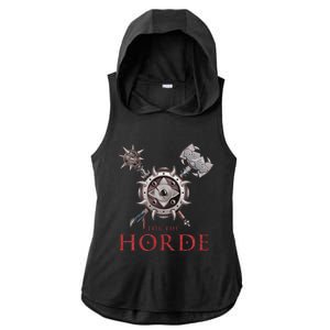 For The Horde Fantasy Sword Mace Weapons & Shield For Battle Ladies PosiCharge Tri-Blend Wicking Draft Hoodie Tank