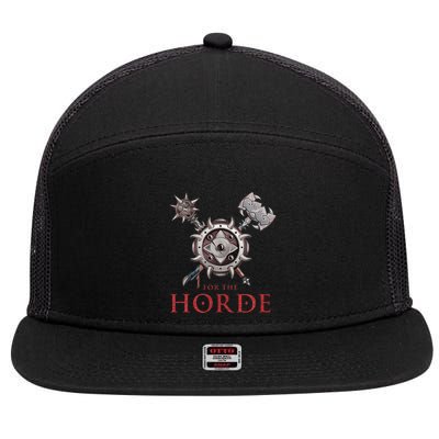 For The Horde Fantasy Sword Mace Weapons & Shield For Battle 7 Panel Mesh Trucker Snapback Hat