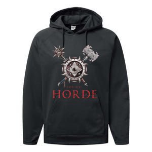 For The Horde Fantasy Sword Mace Weapons & Shield For Battle Performance Fleece Hoodie