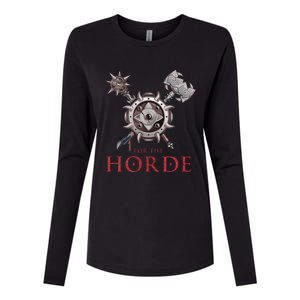 For The Horde Fantasy Sword Mace Weapons & Shield For Battle Womens Cotton Relaxed Long Sleeve T-Shirt