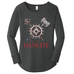 For The Horde Fantasy Sword Mace Weapons & Shield For Battle Women's Perfect Tri Tunic Long Sleeve Shirt