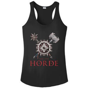 For The Horde Fantasy Sword Mace Weapons & Shield For Battle Ladies PosiCharge Competitor Racerback Tank