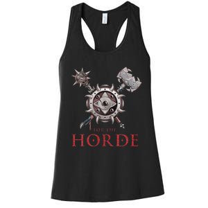 For The Horde Fantasy Sword Mace Weapons & Shield For Battle Women's Racerback Tank