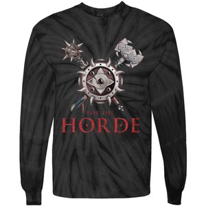 For The Horde Fantasy Sword Mace Weapons & Shield For Battle Tie-Dye Long Sleeve Shirt