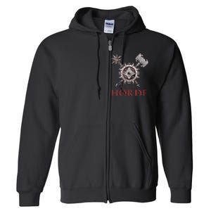 For The Horde Fantasy Sword Mace Weapons & Shield For Battle Full Zip Hoodie