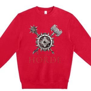 For The Horde Fantasy Sword Mace Weapons & Shield For Battle Premium Crewneck Sweatshirt