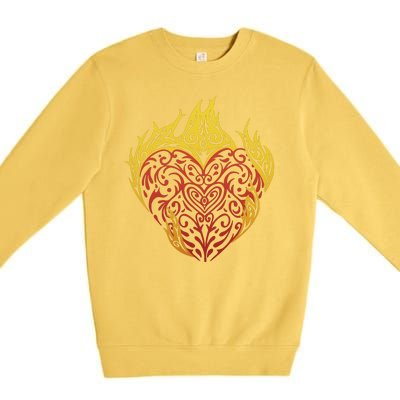 Flaming Tribal Heart Premium Crewneck Sweatshirt