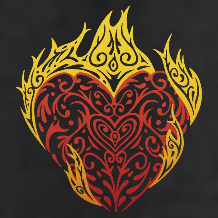 Flaming Tribal Heart Cool Comfort Performance Bucket Hat