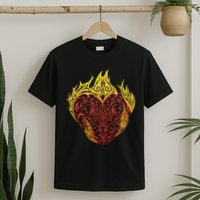 Flaming Tribal Heart T-Shirt