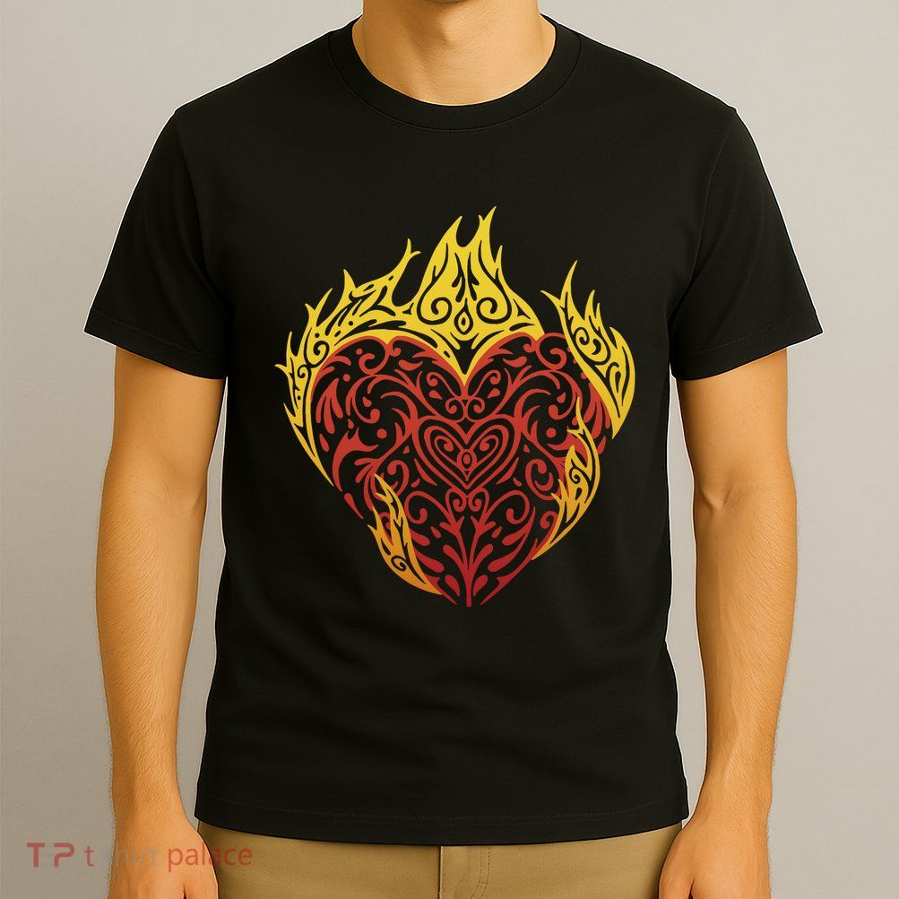 Flaming Tribal Heart T-Shirt