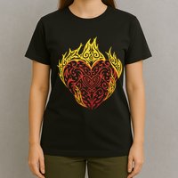 Flaming Tribal Heart T-Shirt
