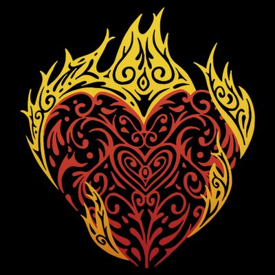 Flaming Tribal Heart T-Shirt