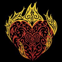Flaming Tribal Heart Sustainable Bucket Hat