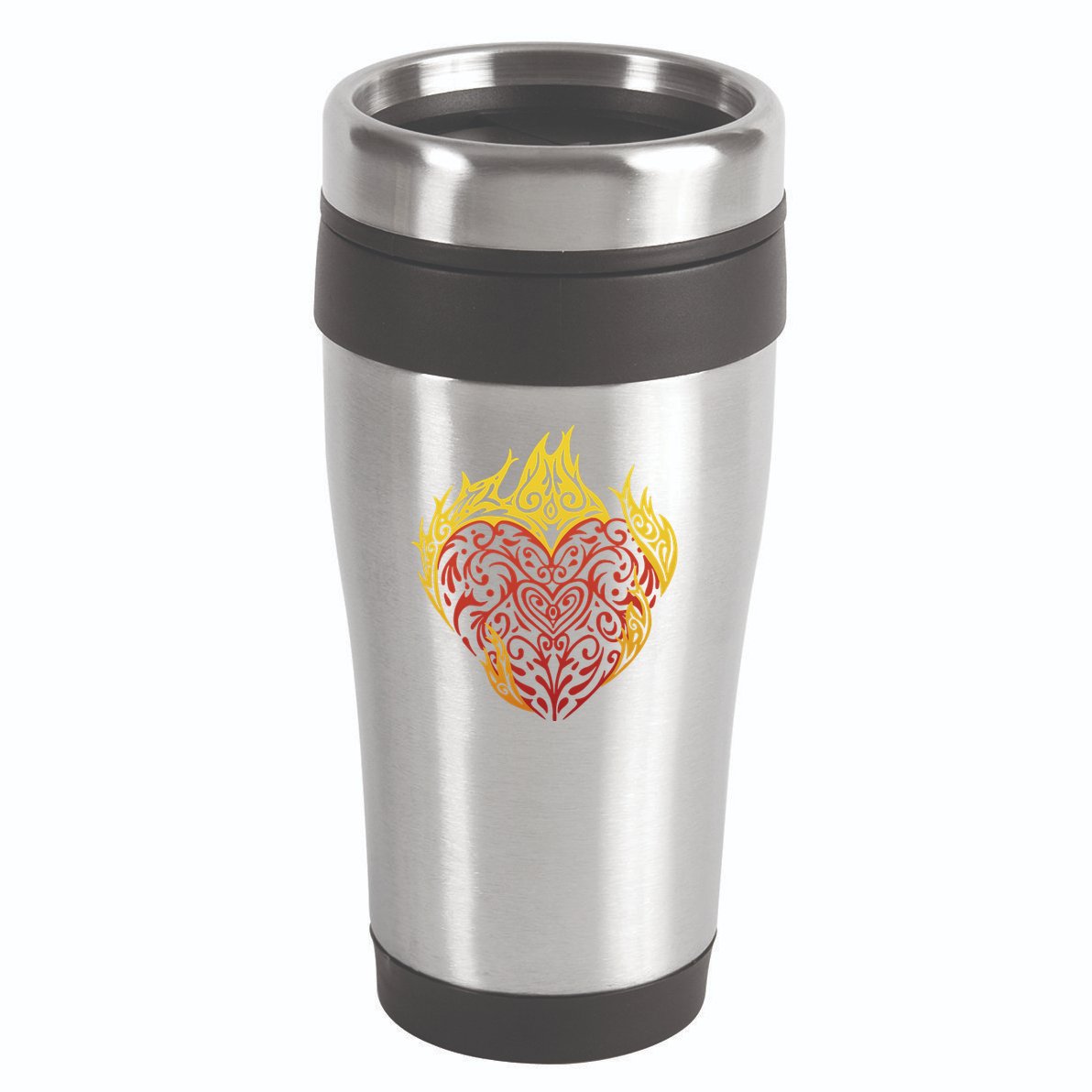 Flaming Tribal Heart 16oz Travel Tumbler