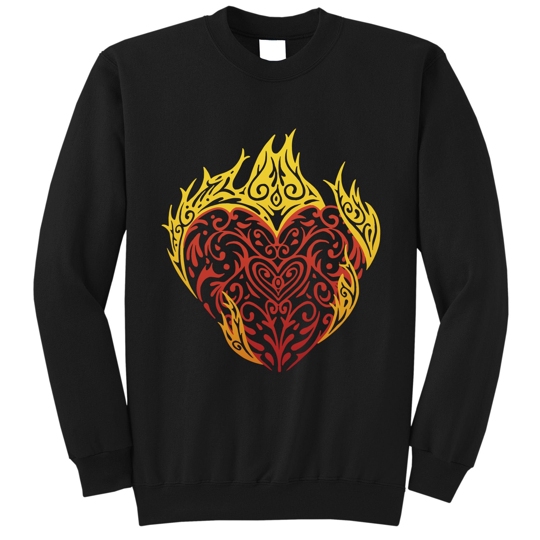 Flaming Tribal Heart Tall Sweatshirt