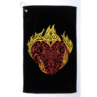 Flaming Tribal Heart Golf Towel