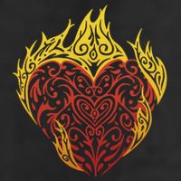 Flaming Tribal Heart Golf Towel