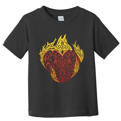 Flaming Tribal Heart Toddler T-Shirt