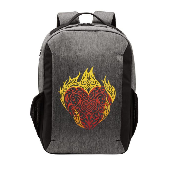Flaming Tribal Heart Vector Backpack