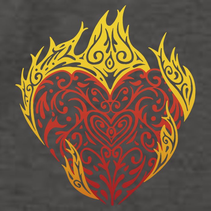 Flaming Tribal Heart Vector Backpack