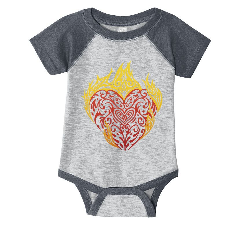 Flaming Tribal Heart Infant Baby Jersey Bodysuit