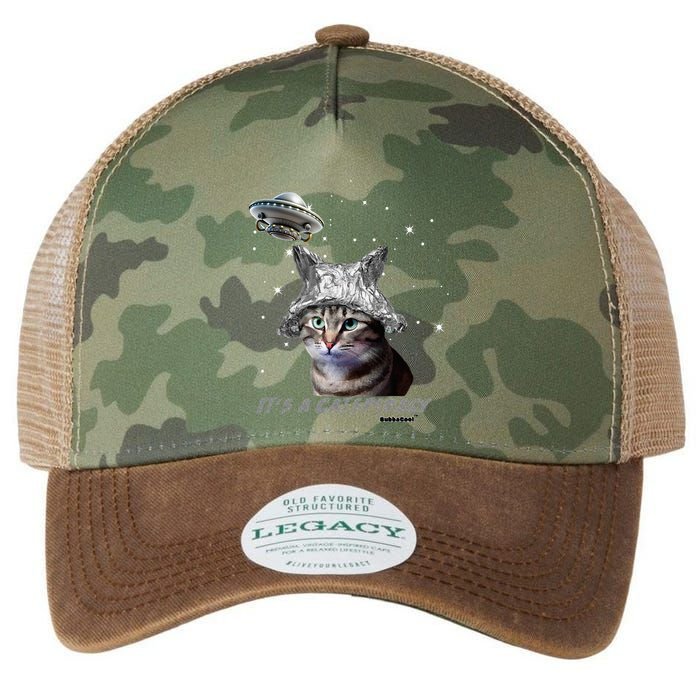 Funny Tinfoil Hat Cat Lover Legacy Tie Dye Trucker Hat