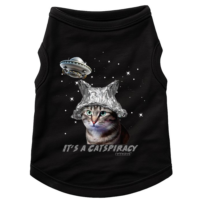 Funny Tinfoil Hat Cat Lover Doggie Tank