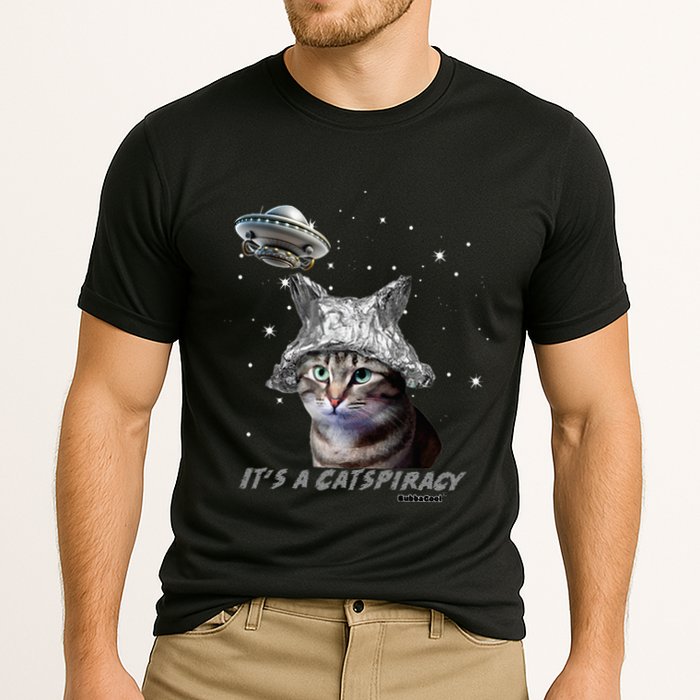Funny Tinfoil Hat Cat Lover Performance Shirt
