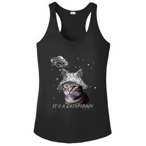 Funny Tinfoil Hat Cat Lover Ladies PosiCharge Competitor Racerback Tank