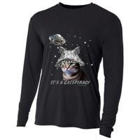 Funny Tinfoil Hat Cat Lover Cooling Performance Long Sleeve Crew