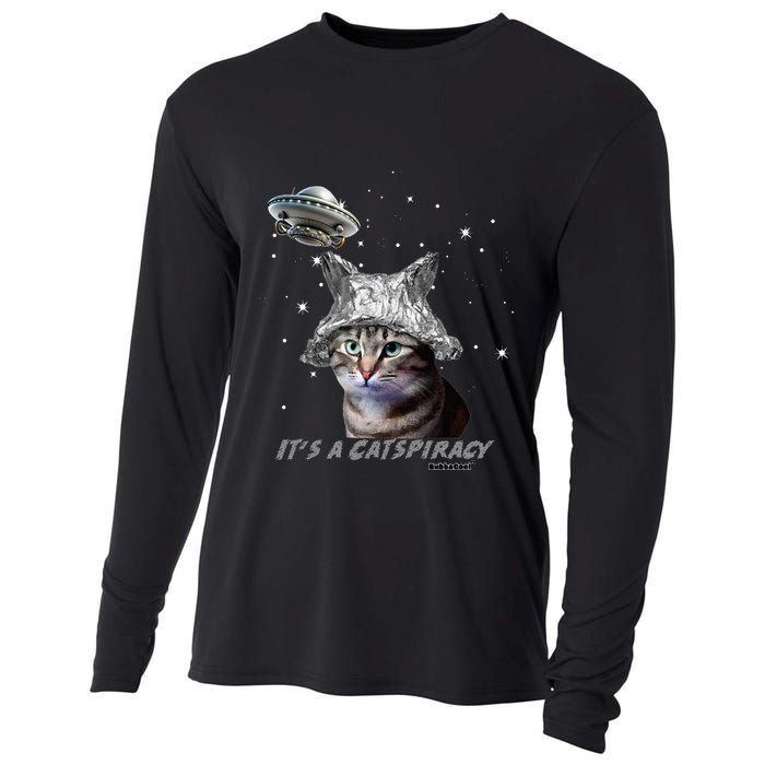 Funny Tinfoil Hat Cat Lover Cooling Performance Long Sleeve Crew