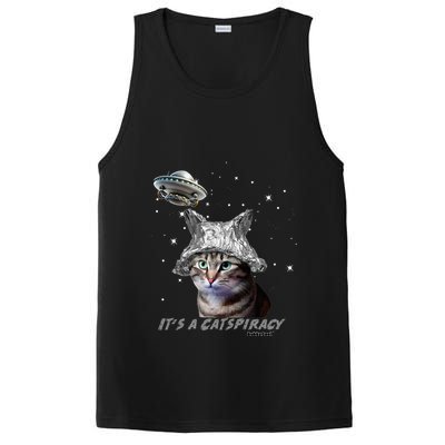Funny Tinfoil Hat Cat Lover PosiCharge Competitor Tank