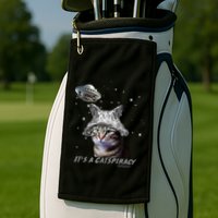 Funny Tinfoil Hat Cat Lover Golf Towel