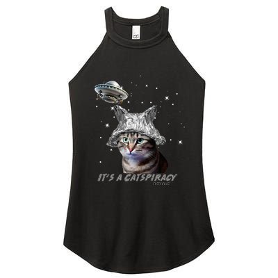 Funny Tinfoil Hat Cat Lover Women's Perfect Tri Rocker Tank