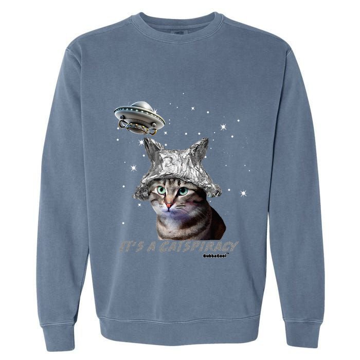 Funny Tinfoil Hat Cat Lover Garment-Dyed Sweatshirt
