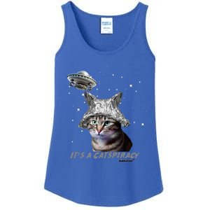 Funny Tinfoil Hat Cat Lover Ladies Essential Tank