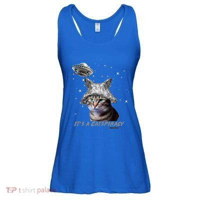 Funny Tinfoil Hat Cat Lover Ladies Essential Flowy Tank