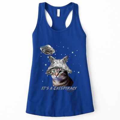 Funny Tinfoil Hat Cat Lover Womens Tank Top