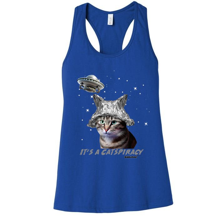 Funny Tinfoil Hat Cat Lover Women's Racerback Tank