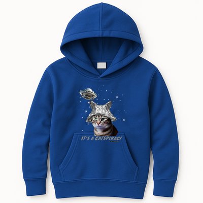 Funny Tinfoil Hat Cat Lover Kids Hoodie