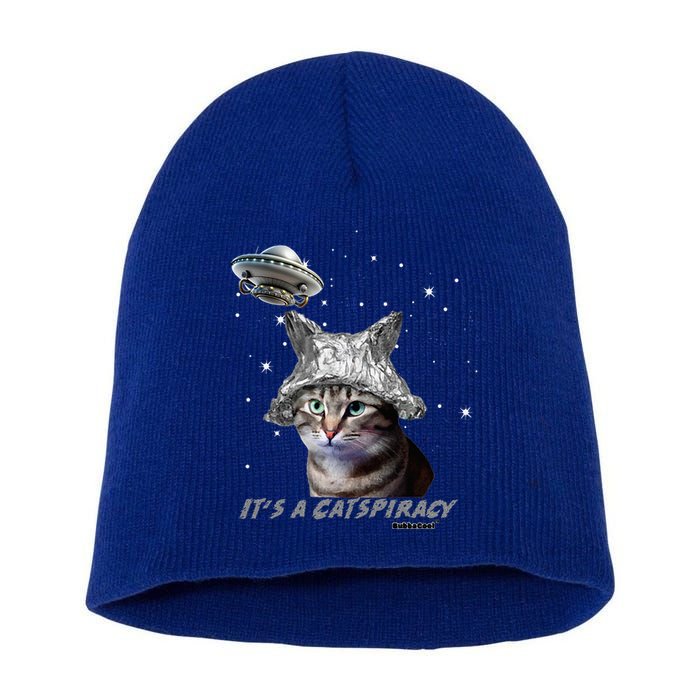 Funny Tinfoil Hat Cat Lover Short Acrylic Beanie