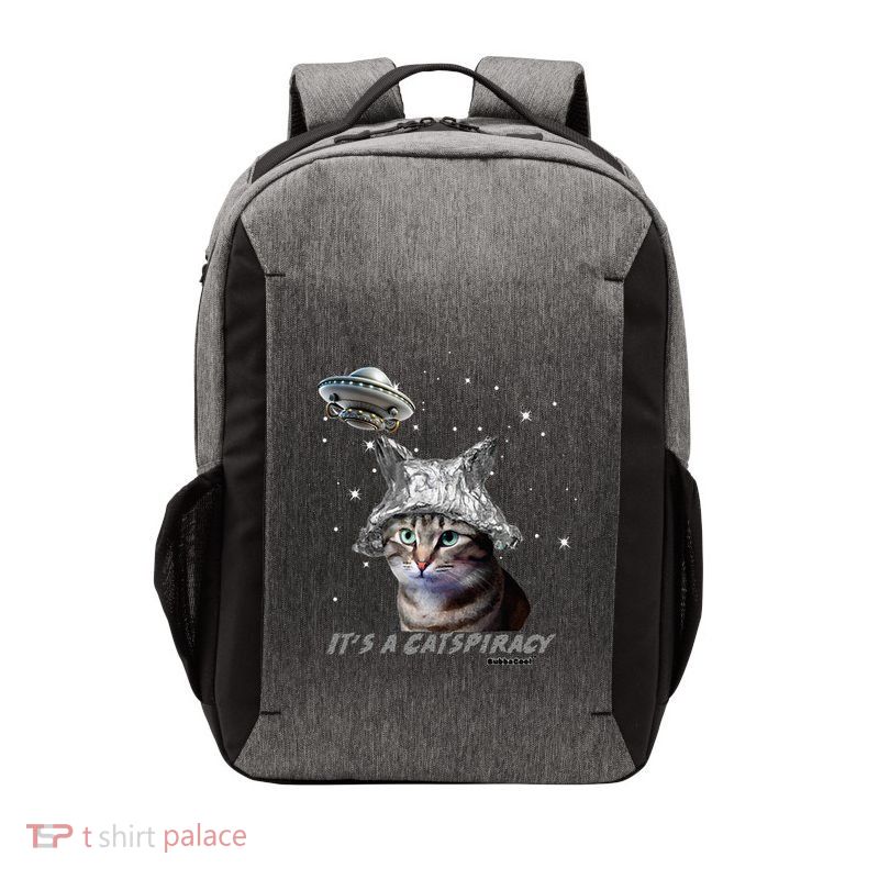 Funny Tinfoil Hat Cat Lover Vector Backpack