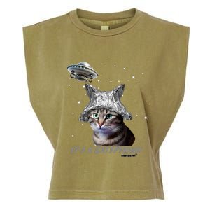 Funny Tinfoil Hat Cat Lover Garment-Dyed Women's Muscle Tee